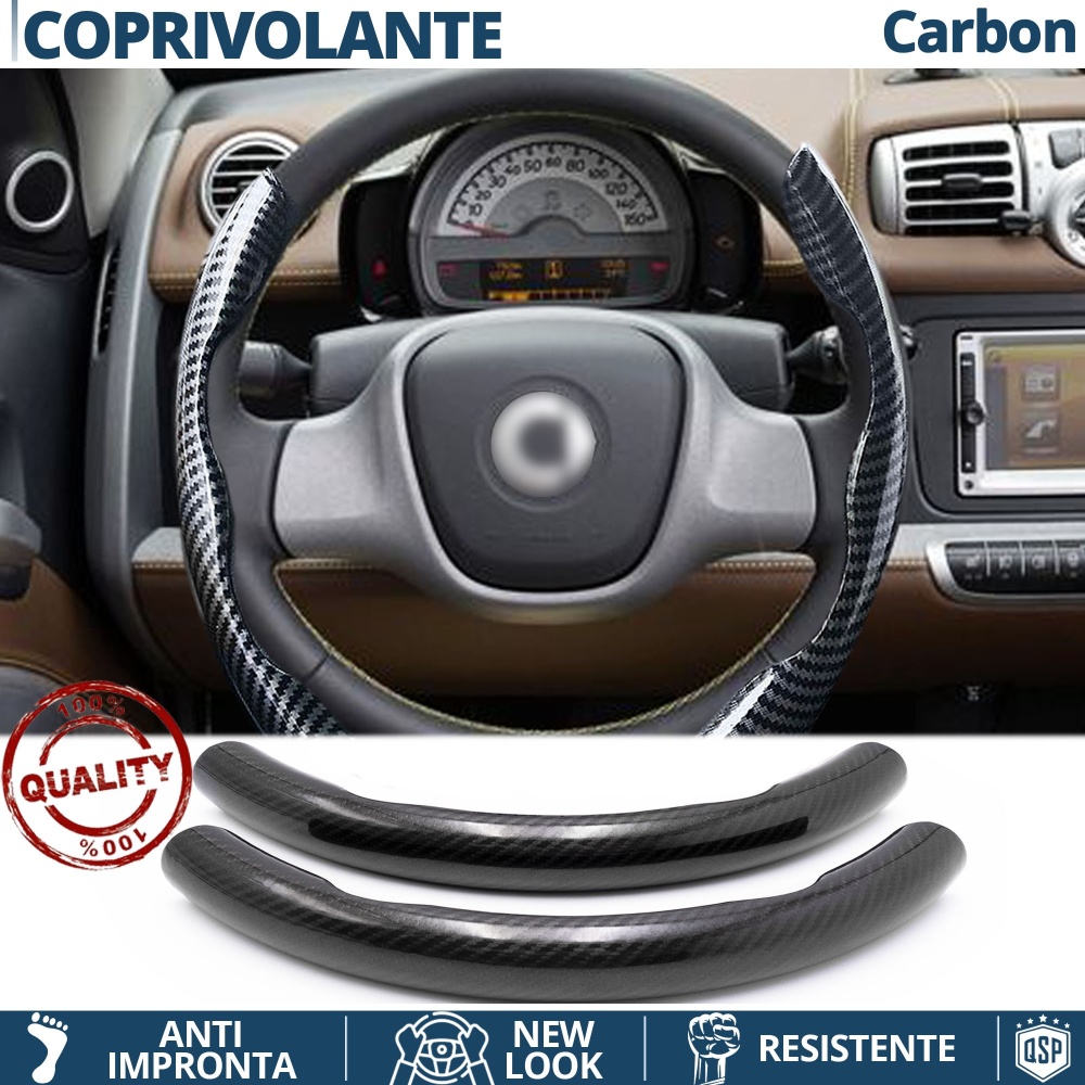 FUNDA VOLANTE para Smart, Efecto FIBRA DE CARBONO Negro Deportivo FINO Antideslizante FUNDA VOLANTE para Smart, Efecto FIBRA DE CARBONO Negro Deportivo FINO Antideslizante