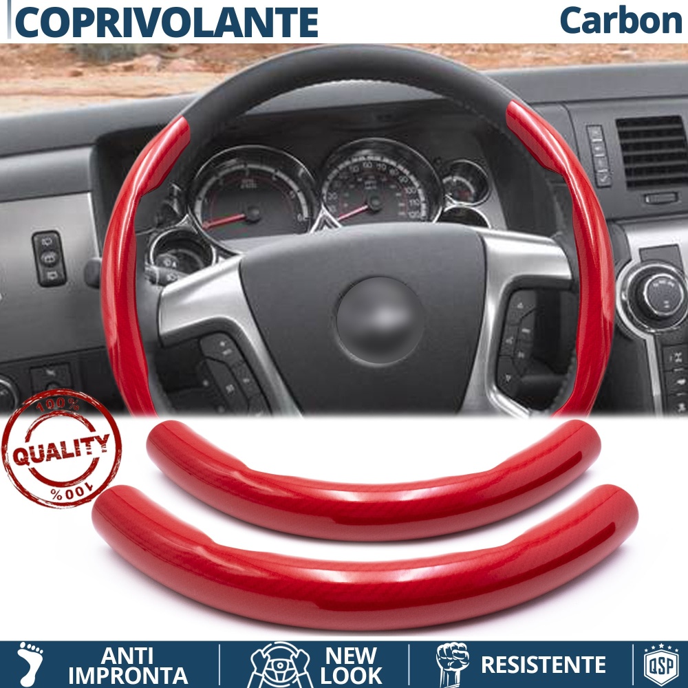 FUNDA VOLANTE para Hummer, Efecto FIBRA DE CARBONO Rojo Deportivo FINO Antideslizante FUNDA VOLANTE para Hummer, Efecto FIBRA DE CARBONO Rojo Deportivo FINO Antideslizante