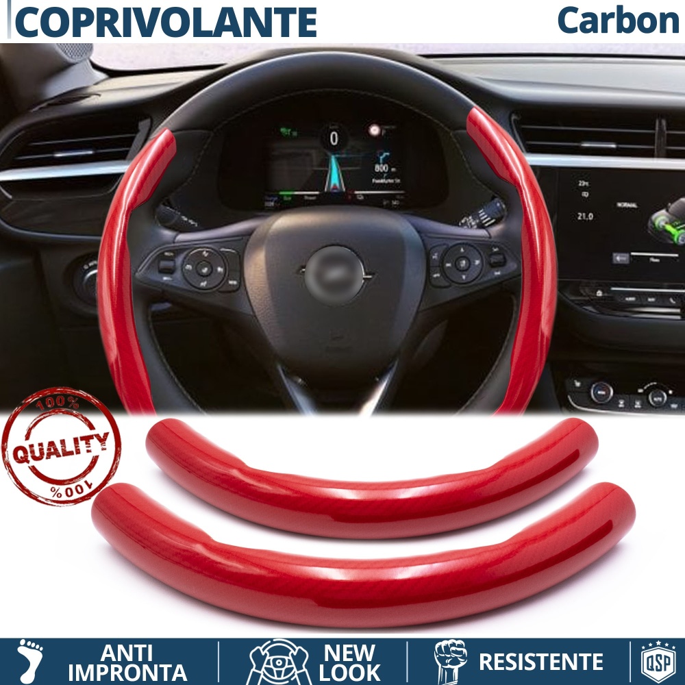 FUNDA VOLANTE para Opel, Efecto FIBRA DE CARBONO Rojo Deportivo FINO Antideslizante FUNDA VOLANTE para Opel, Efecto FIBRA DE CARBONO Rojo Deportivo FINO Antideslizante