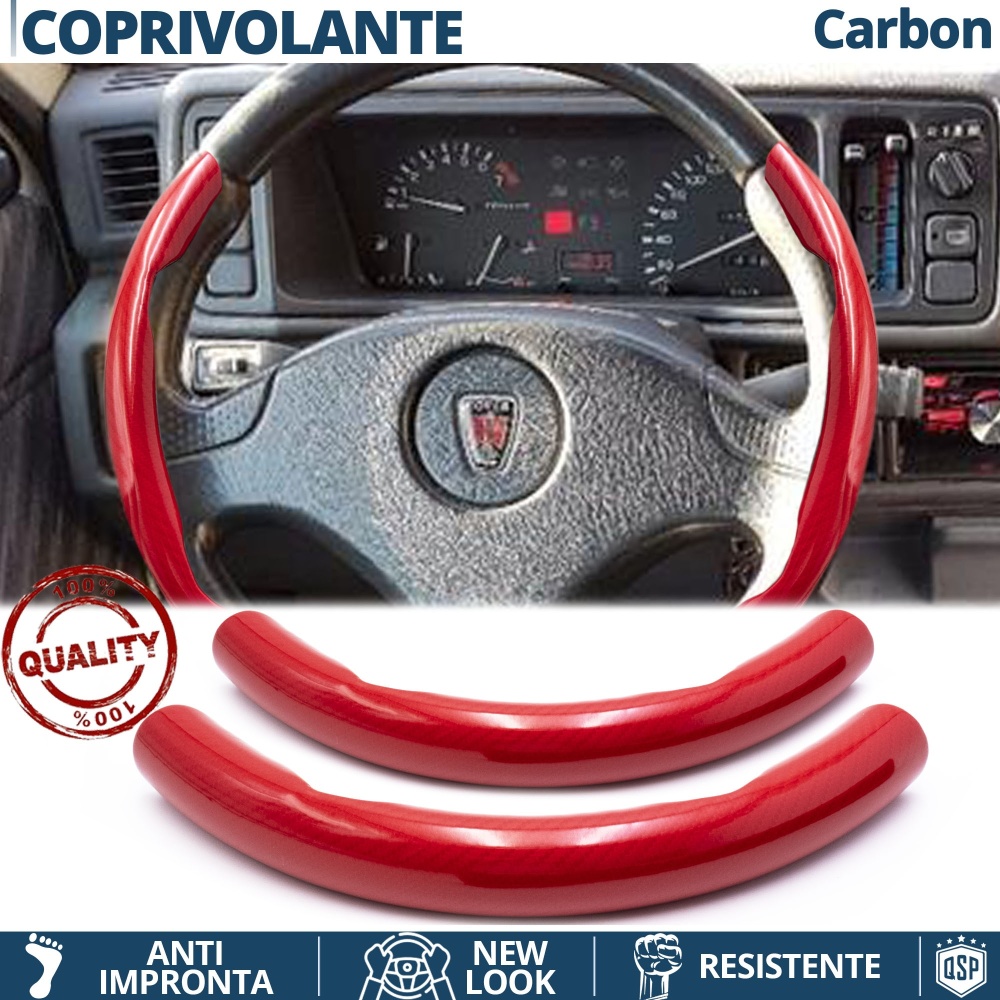 FUNDA VOLANTE para Rover, Efecto FIBRA DE CARBONO Rojo Deportivo FINO Antideslizante FUNDA VOLANTE para Rover, Efecto FIBRA DE CARBONO Rojo Deportivo FINO Antideslizante