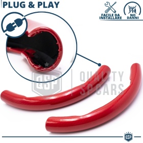 FUNDA VOLANTE para Seat, Efecto FIBRA DE CARBONO Rojo Deportivo FINO Antideslizante