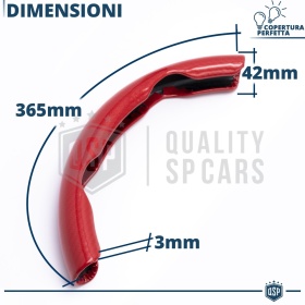 FUNDA VOLANTE para Seat, Efecto FIBRA DE CARBONO Rojo Deportivo FINO Antideslizante