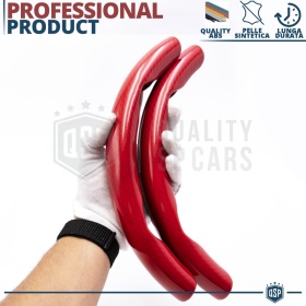 STEERING WHEEL COVER Red for Saab, Carbon Fiber Effect THIN Non-Slip