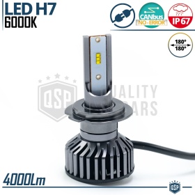 1 Bombilla LED H7 CANbus 4000LM | Luz Blanca 6000K | Conversión Profesional de Halógena H7 a LED