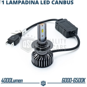 1 Bombilla LED H7 CANbus 4000LM | Luz Blanca 6000K | Conversión Profesional de Halógena H7 a LED