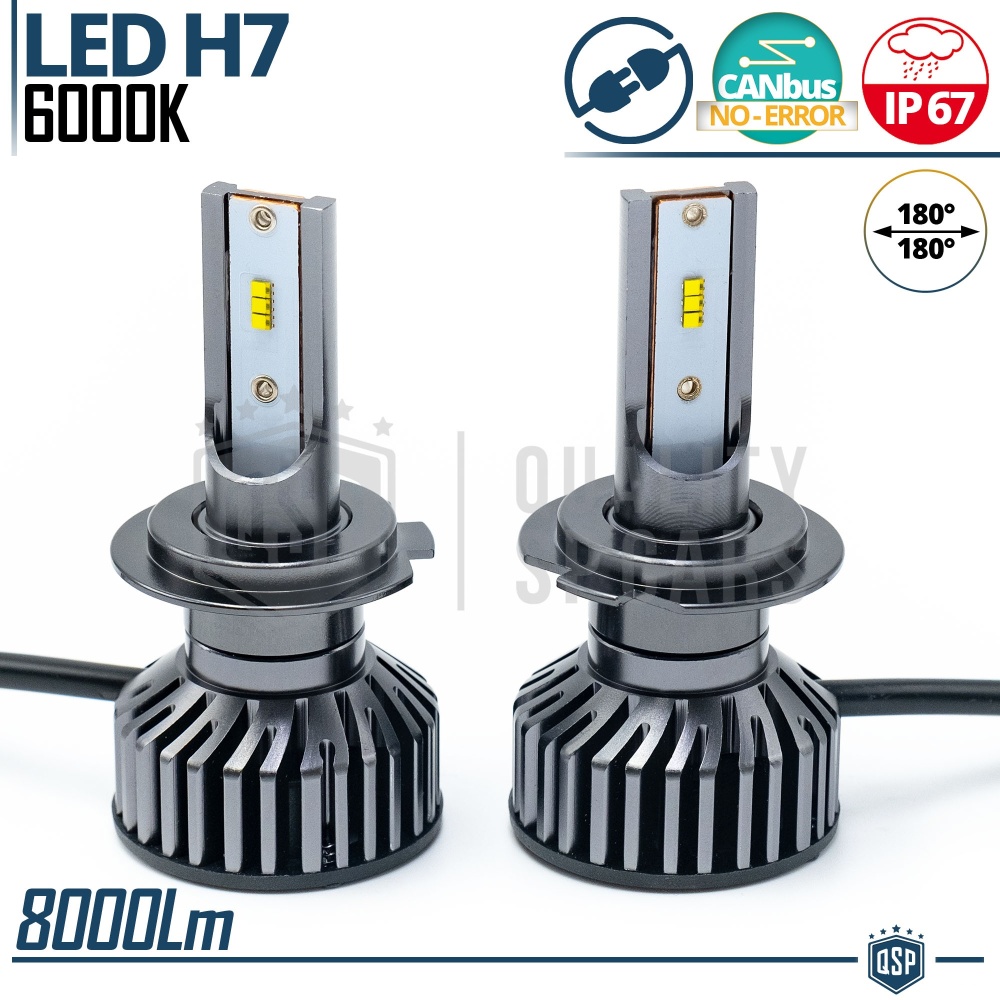 H7 Full LED Kit CANbus Professional 8000LM | 6000K White Light | Conversion from Halogen H7 to LED