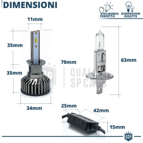 1 Bombilla LED H1 CANbus 4000LM | Luz Blanca 6000K | Conversión Profesional de Halógena H1 a LED