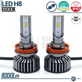 H8 Full LED Kit CANbus Professional 8000LM | 6000K White Light | Conversion from Halogen H8 to LED