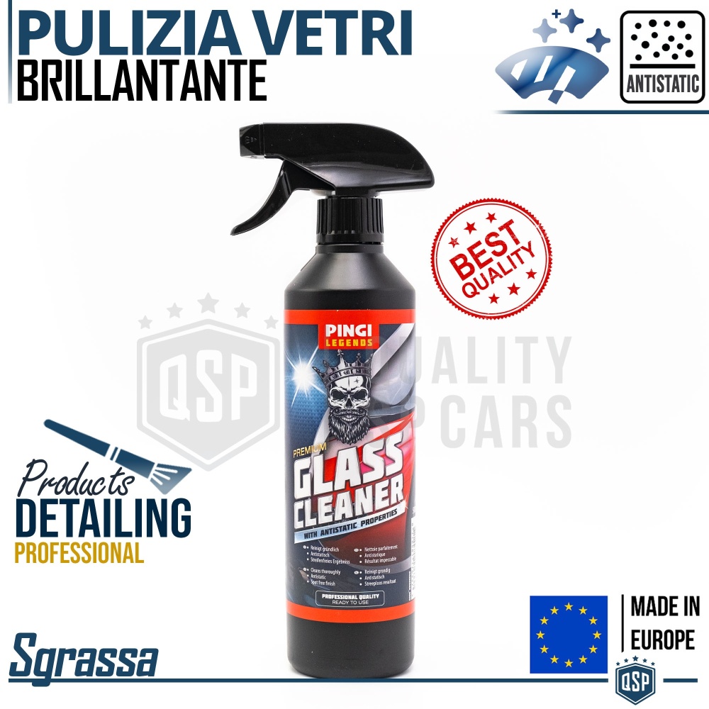 Limpiador de CRISTALES Coches Profesional Abrillantador ANTIESTÁTICO | LEGENDS Car Detailing | FABRICADO EN UE