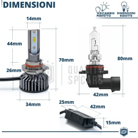 1 Bombilla LED HB3 CANbus 4000LM | Luz Blanca 6000K | Conversión Profesional de Halógena HB3 a LED
