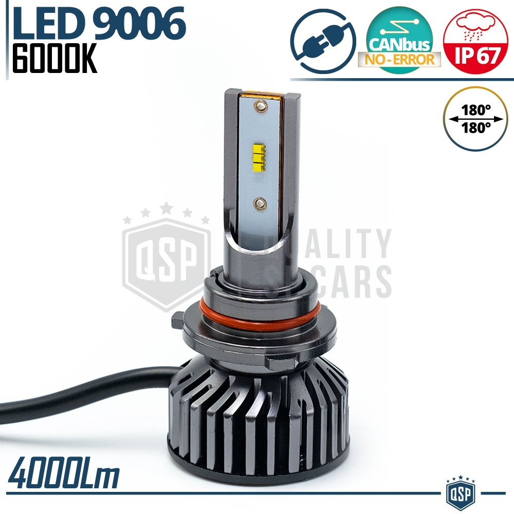 1 Bombilla LED 9006 CANbus 4000LM | Luz Blanca 6000K | Conversión Profesional de Halógena 9006 a LED