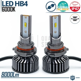 Kit LED HB4 CANbus Professionnel 8000LM | Lumière Blanche 6000K | Conversion de Halogène HB4 à LED