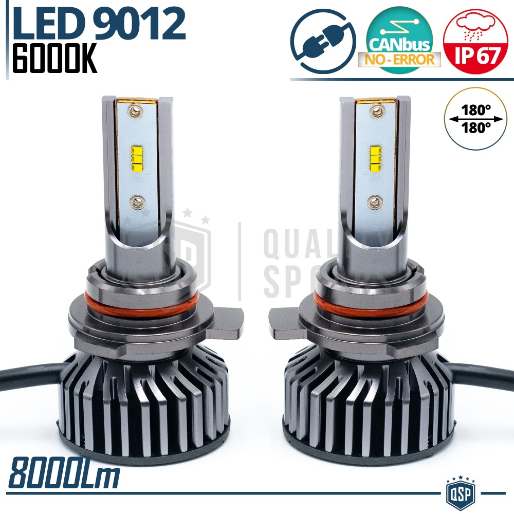 Kit LED 9012 CANbus Profesional 8000LM | Luz Blanca 6000K | Conversión de Halógena 9012 a LED