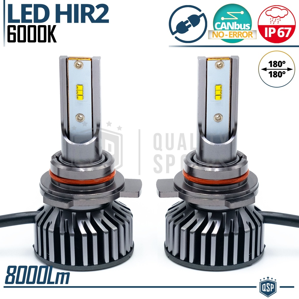 Kit LED HIR2 CANbus Profesional 8000LM | Luz Blanca 6000K | Conversión de Halógena HIR2 a LED
