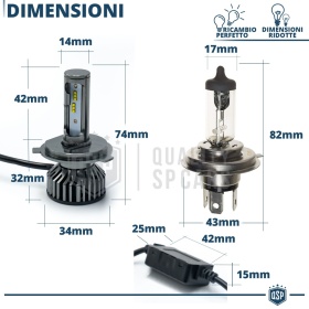 1 Bombilla LED H4 CANbus 4000LM | Luz Blanca 6000K | Conversión Profesional de Halógena H4 a LED