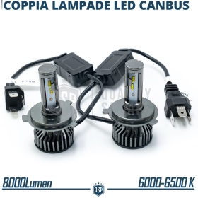 Kit LED H4 CANbus Profesional 8000LM | Luz Blanca 6000K | Conversión de Halógena H4 a LED