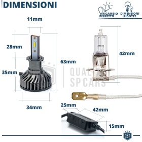 Kit LED H3 CANbus Profesional 8000LM | Luz Blanca 6000K | Conversión de Halógena H3 a LED