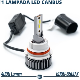 1 Bombilla LED 9004 CANbus 4000LM | Luz Blanca 6000K | Conversión Profesional de Halógena 9004 a LED