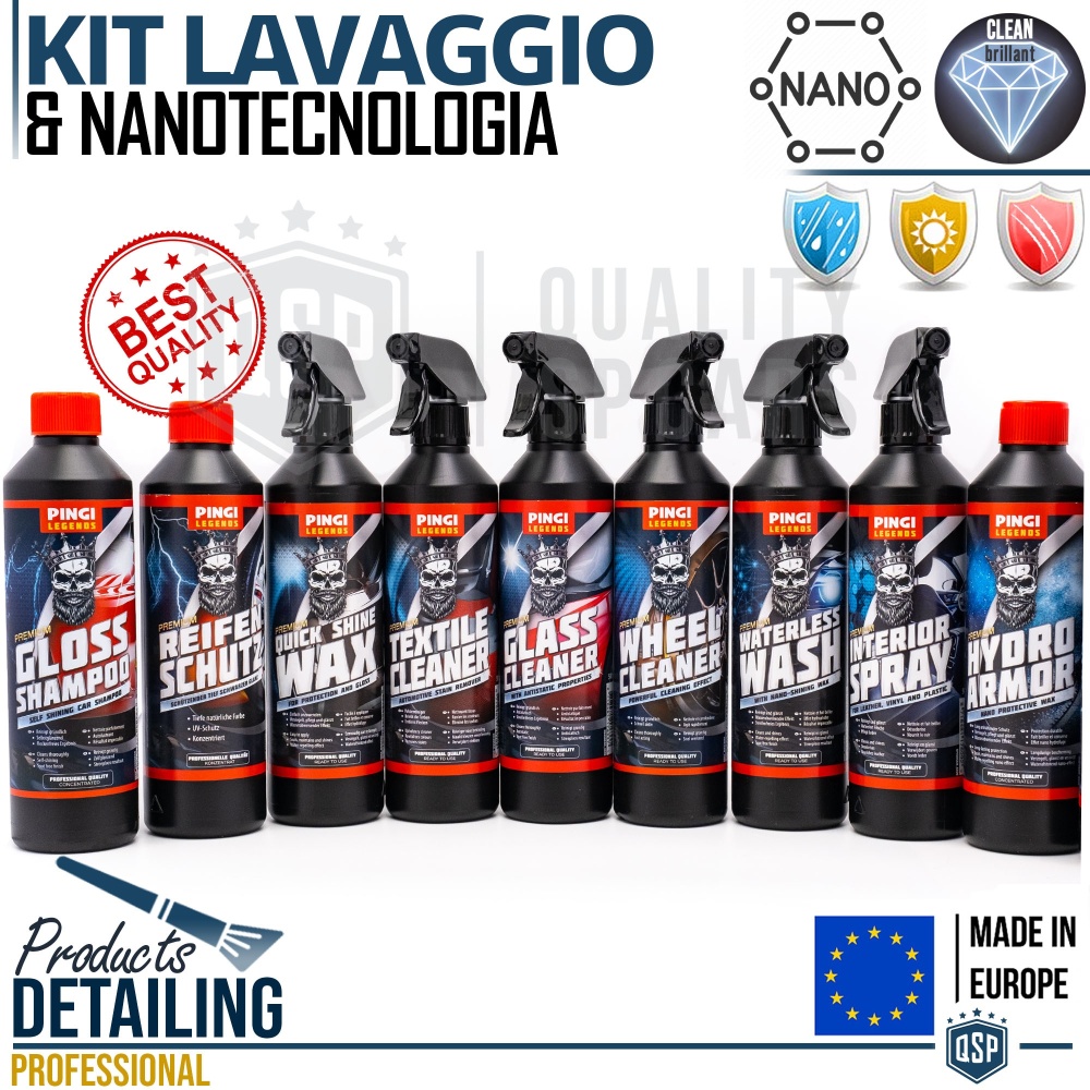 Kit LAVADO de Coche COMPLETO Profesional Car Detaling | Nanotecnología, Pulido, Limpieza | FABRICADO EN LA UE