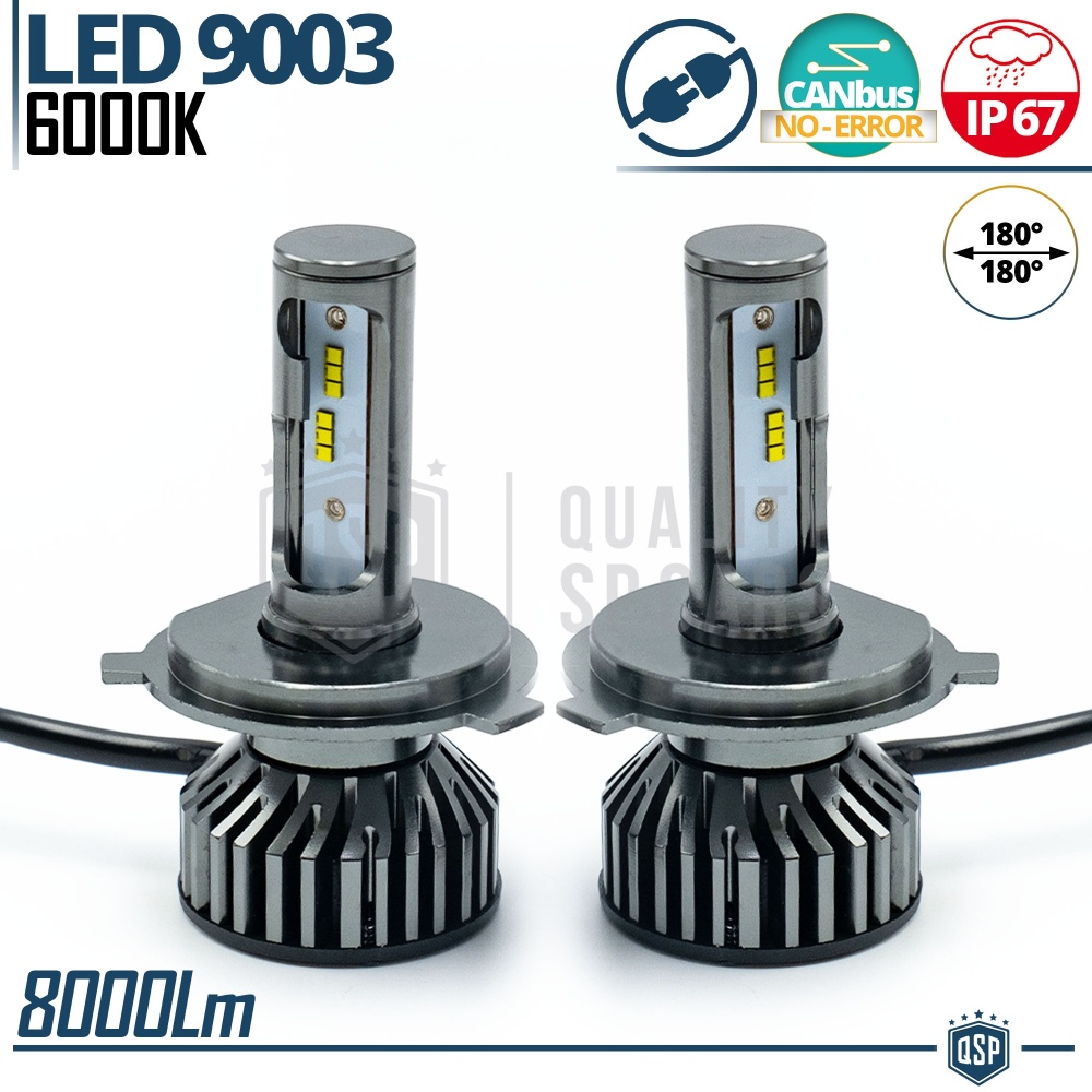 Kit LED 9003 CANbus Profesional 8000LM | Luz Blanca 6000K | Conversión de Halógena 9003 a LED