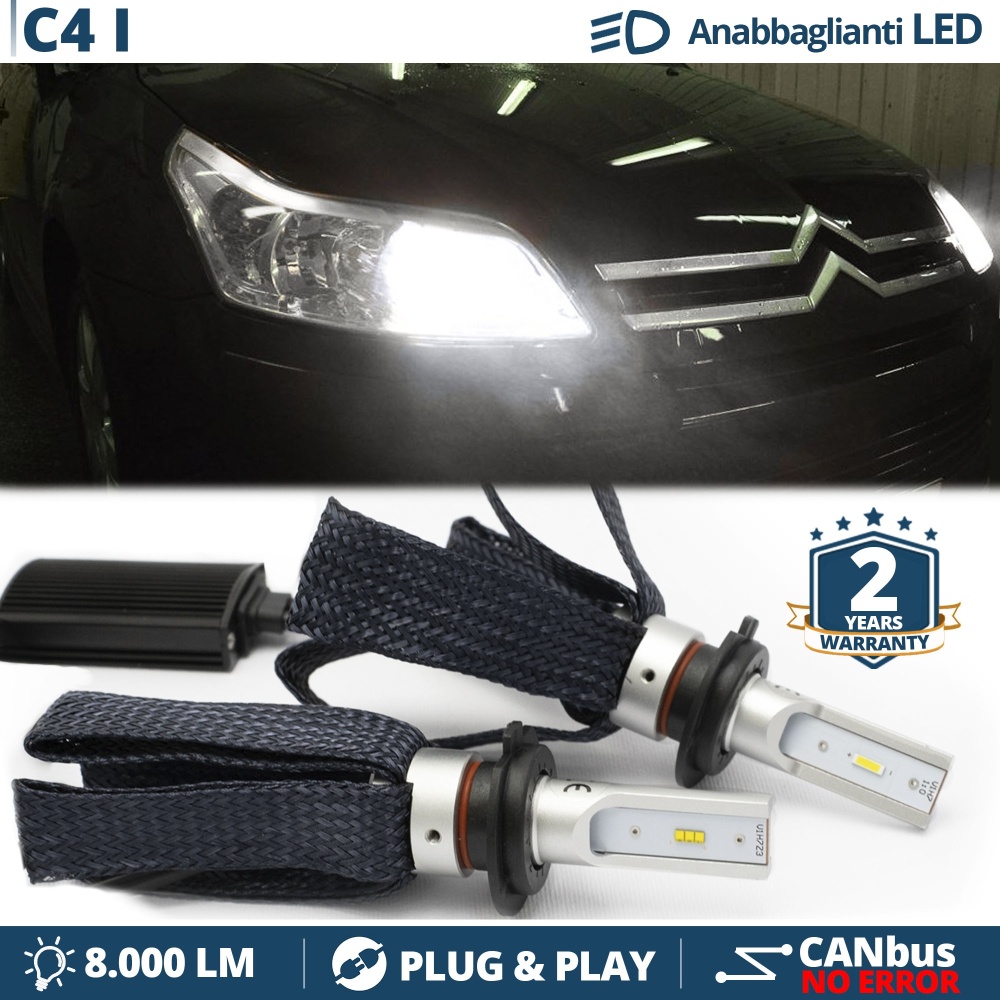 Kit LED H7 para Citroen C4 1 Luces de Cruce CANbus | 6500K Blanco Frío 8000LM