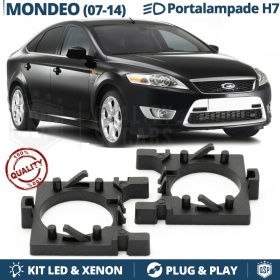 2X ADAPTORES del Retenedor Soporte Bombilla para LUCES DE CRUCE FORD MONDEO MK4 (07-14) para Montaje KIT LED H7 /Xenon
