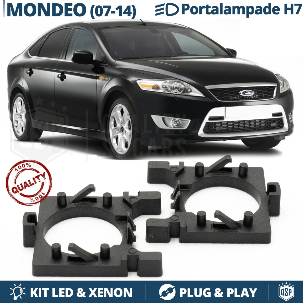 2X ADAPTORES del Retenedor Soporte Bombilla para LUCES DE CRUCE FORD MONDEO MK4 (07-14) para Montaje KIT LED H7 /Xenon