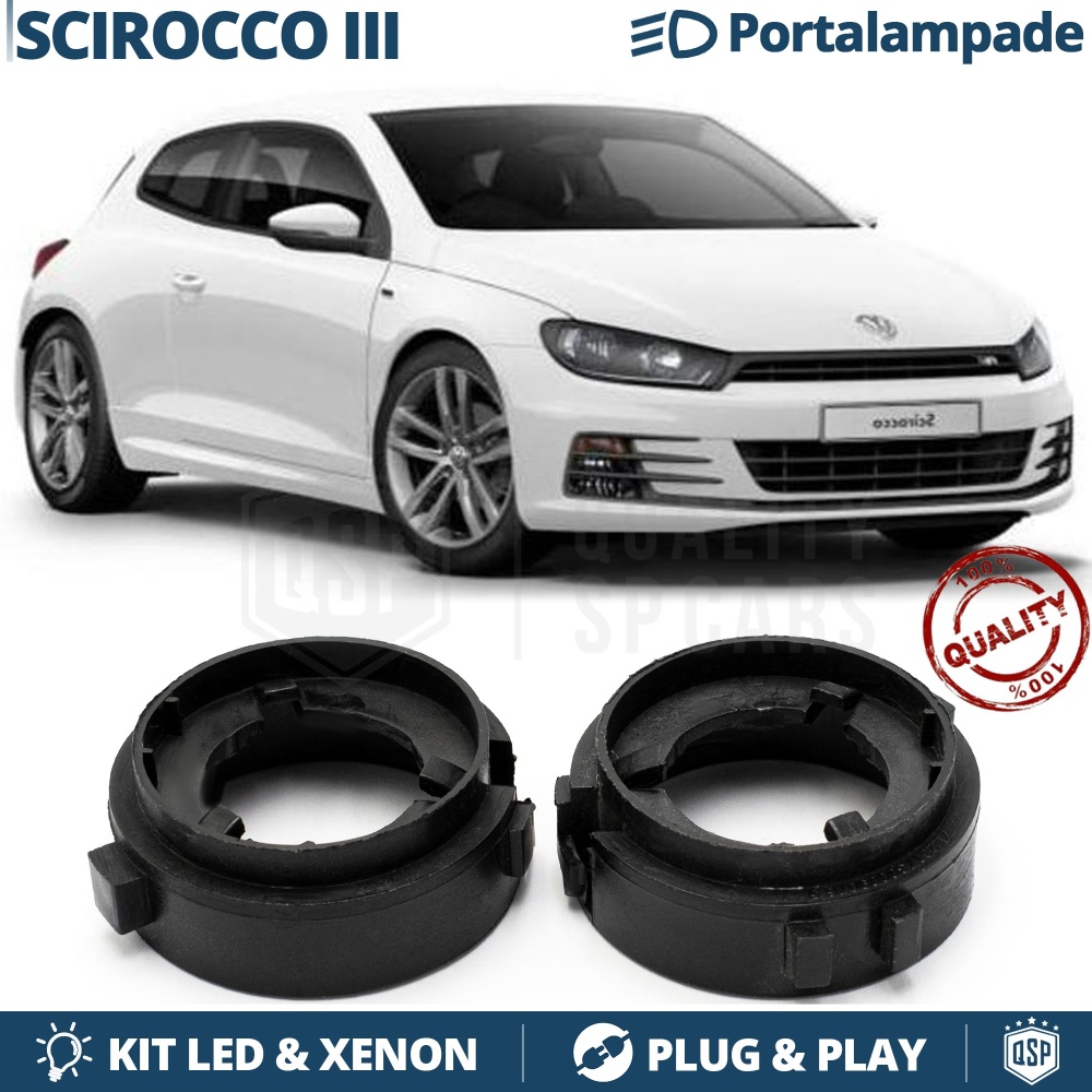 2 Adapters Bulbs Holder for LED XENON KIT H7 Installation for VW Scirocco 3 (08-17) LOW / HIGH Beam 2 Adapters Bulbs Holder for LED XENON KIT H7 Installation for VW Scirocco 3 (08-17) LOW / HIGH Beam