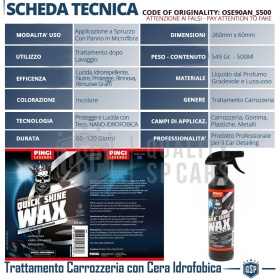 Spray Auto WACHS Professionelles HYDROPHOB Spiegelpolitur | Anwendbar auf Lancia Karosserien Autoaufbereitung