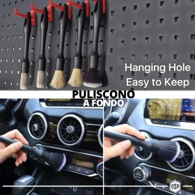SET 8 Pennelli DETAILING Pulizia Auto Interni Esterni Professionale | Antigraffio Antistatici in ABS