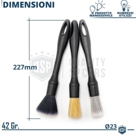 SET 8 Pennelli DETAILING Pulizia Auto Interni Esterni Professionale | Antigraffio Antistatici in ABS
