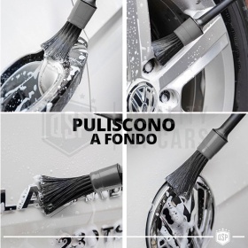 SET 8 Pennelli DETAILING Pulizia Auto Interni Esterni Professionale | Antigraffio Antistatici in ABS