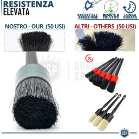 SET 8 Pennelli DETAILING Pulizia Auto Interni Esterni Professionale | Antigraffio Antistatici in ABS