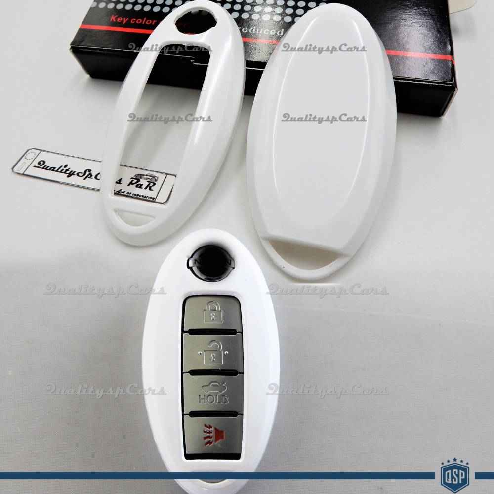 White Hard Remote Key Cover for Nissan Leaf II (ZE1) PROTECTOR Shell Case in Thermal Abs