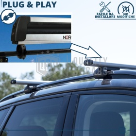 PORTAESQUÍS Coche Universal NORDRIVE en Aluminio | Sobre Techo con Barras de Techo | Aprobado TÜV GS