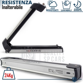 PORTAESQUÍS Coche Universal NORDRIVE en Aluminio | Sobre Techo con Barras de Techo | Aprobado TÜV GS