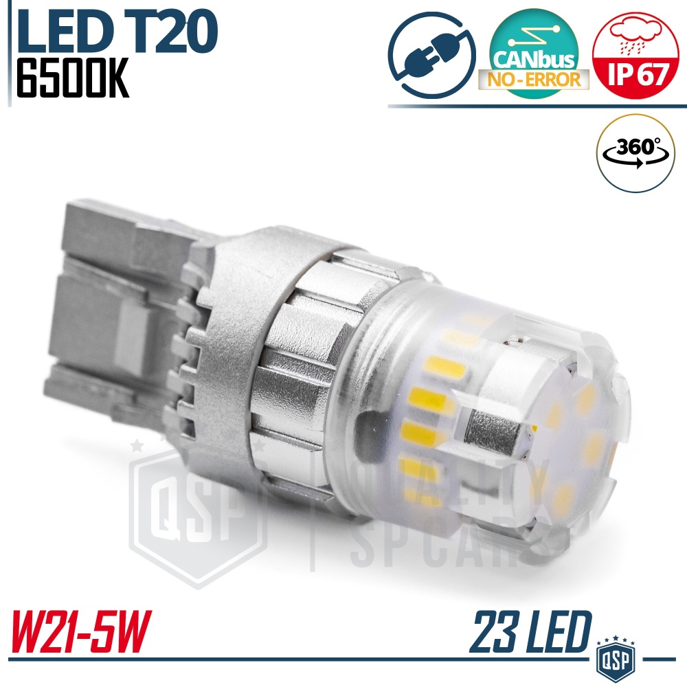 1x Bombilla LED T20 - W21/5W CANnbus | Luz Potente Blanco Frío 6500K | 700 LUMEN