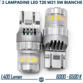 2x Bombillas LED T20 - W21/5W CANnbus | Luz Potente Blanco Frío 6500K | 1400 LUMEN