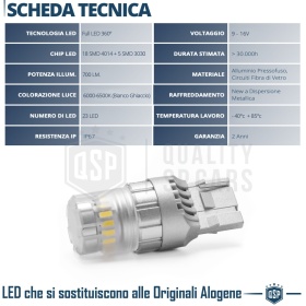 1x Bombilla LED T20 - W21W CANnbus | Luz Potente Blanco Frío 6500K | 700 LUMEN