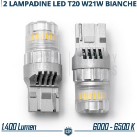 2x Bombillas LED T20 - W21W CANnbus | Luz Potente Blanco Frío 6500K | 1400 LUMEN