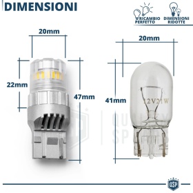 2x Bombillas LED T20 - W21W CANnbus | Luz Potente Blanco Frío 6500K | 1400 LUMEN