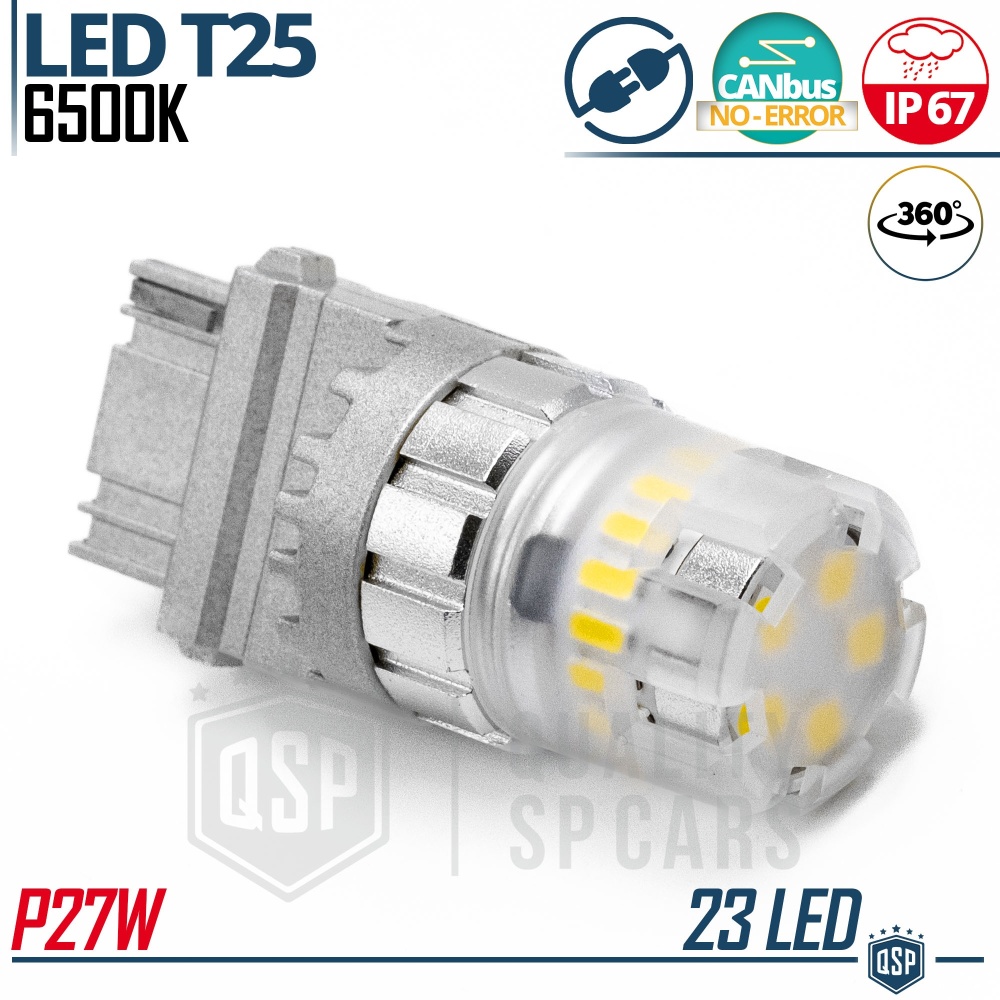 1x Bombilla LED T25 - P27W CANnbus | Luz Potente Blanco Frío 6500K | 700 LUMEN