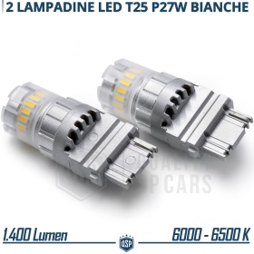 2x Bombillas LED T25 - P27W CANnbus | Luz Potente Blanco Frío 6500K | 1400 LUMEN