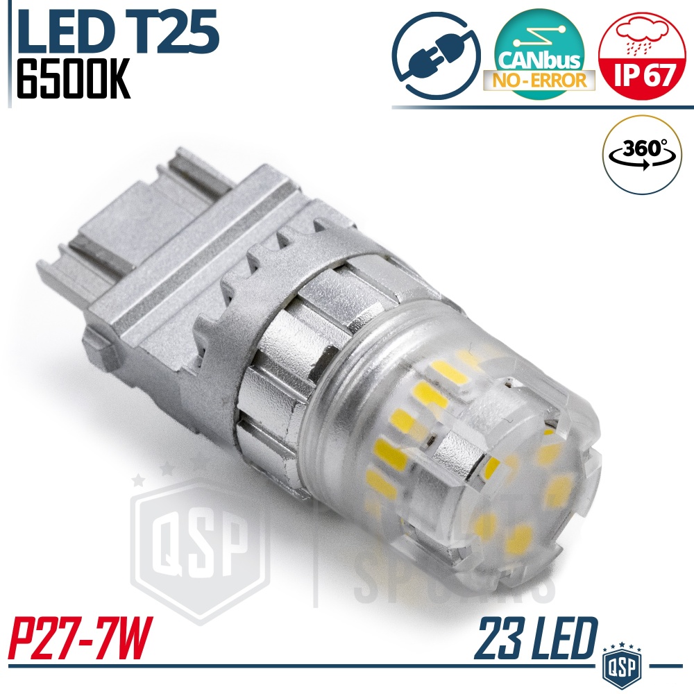 1x Bombilla LED T25 - P27/7W CANnbus | Luz Potente Blanco Frío 6500K | 700 LUMEN