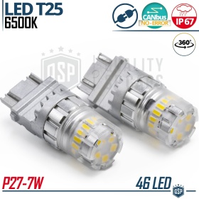 2x Bombillas LED T25 - P27/7W CANnbus | Luz Potente Blanco Frío 6500K | 1400 LUMEN