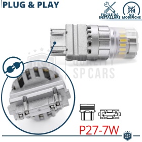 2x Bombillas LED T25 - P27/7W CANnbus | Luz Potente Blanco Frío 6500K | 1400 LUMEN