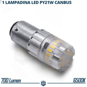 1x Bombilla LED PY21W - BAU15S CANnbus | Luz Potente Blanco Frío 6500K | 700 LUMEN
