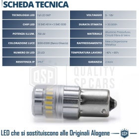 1x Bombilla LED PY21W - BAU15S CANnbus | Luz Potente Blanco Frío 6500K | 700 LUMEN