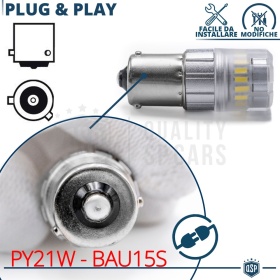 1x Bombilla LED PY21W - BAU15S CANnbus | Luz Potente Blanco Frío 6500K | 700 LUMEN
