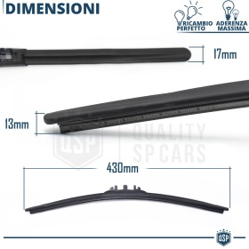 1 Balai d'Essuie-Glace 430mm HEYNER GERMANY Super Flat Premium | Caoutchouc NANO Graphité | PRIMEÉ